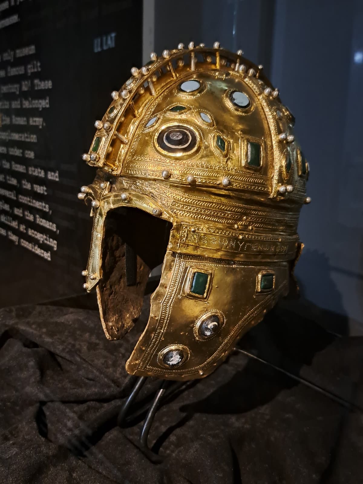 Golden Roman helmet